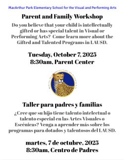 GATE Parent Workshop flyer